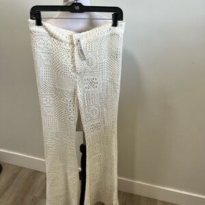 Elegant White Lace Women's Pants